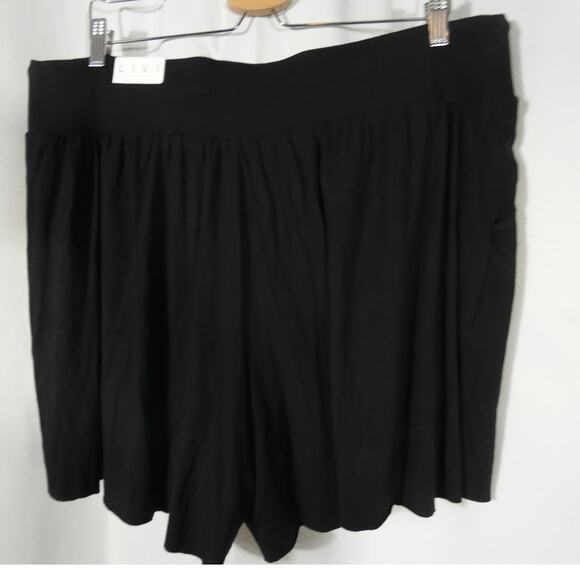 LIVI For Lane Bryant Shorts 18/20 Black Drawstring Elastic Waist Pockets NWT - Picture 2 of 5